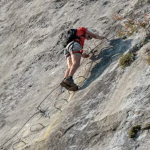 Rasos de Peguera: Via ferrata Roques de l’Empalomar en Barcelona nivel K3